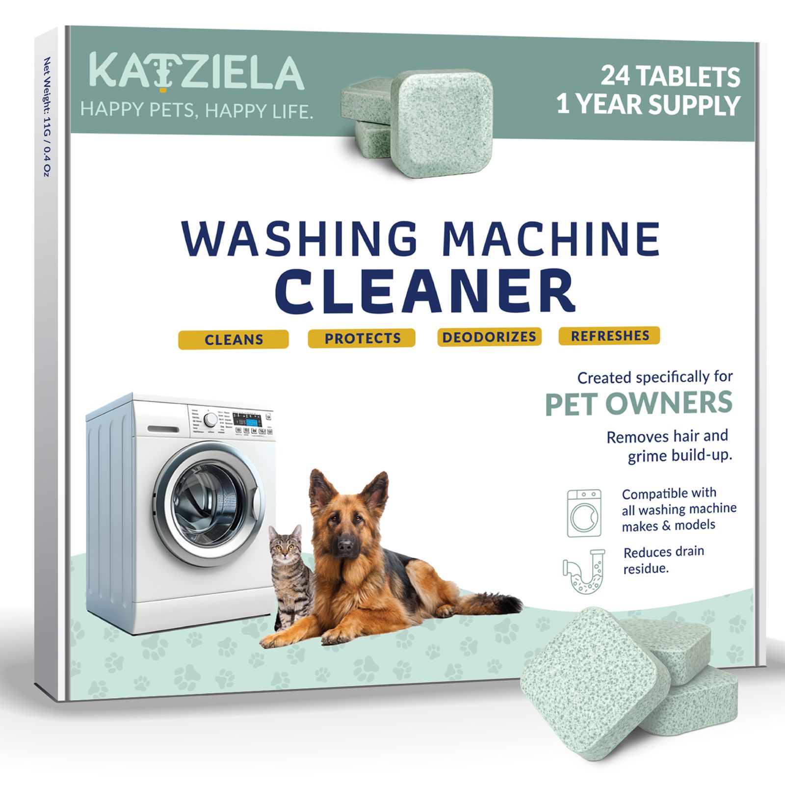 Washing Machine Cleaner Tablets Formulated for Pet Owners