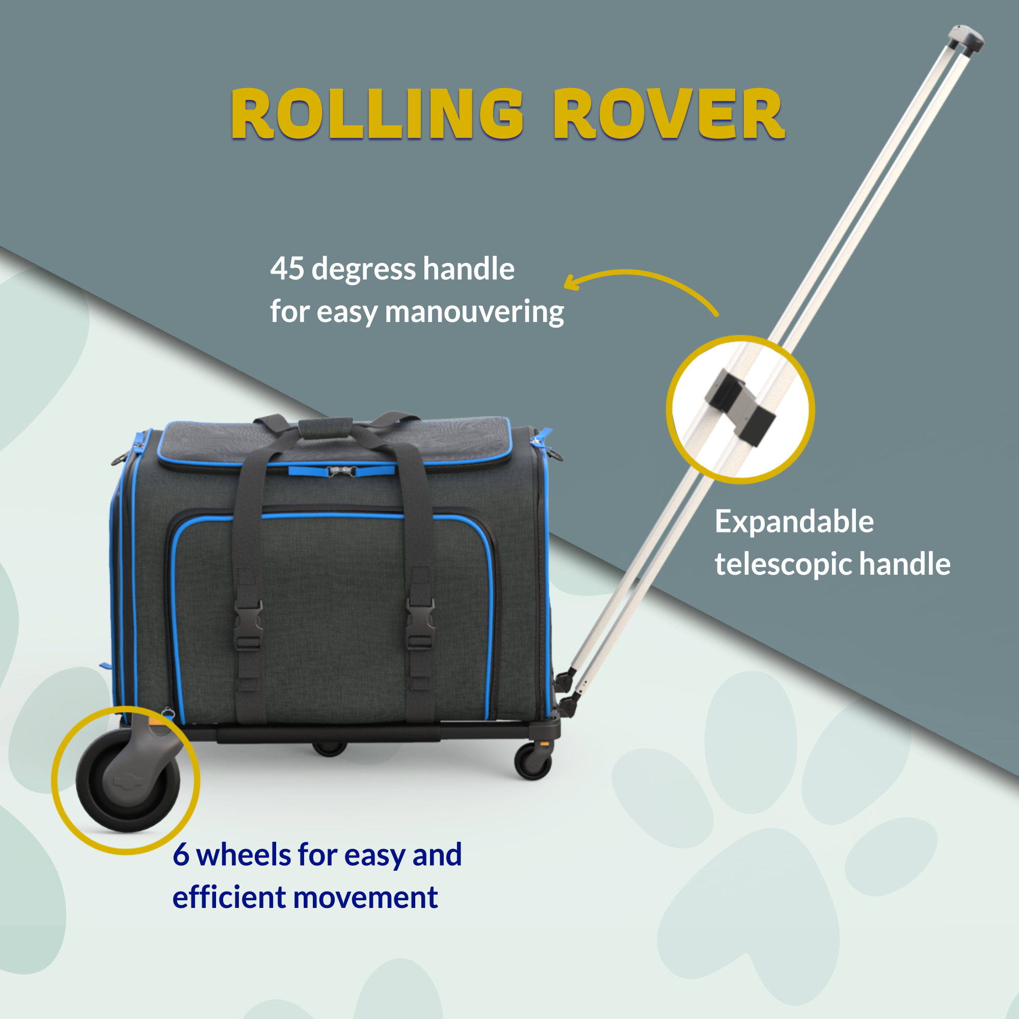 Katziela Rolling Rover Airline Compliant Expandable Wheeled Pet Carrier