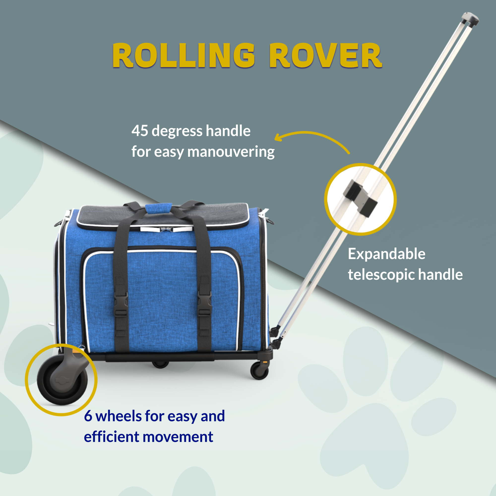 Katziela Rolling Rover Airline Compliant Expandable Wheeled Pet Carrier