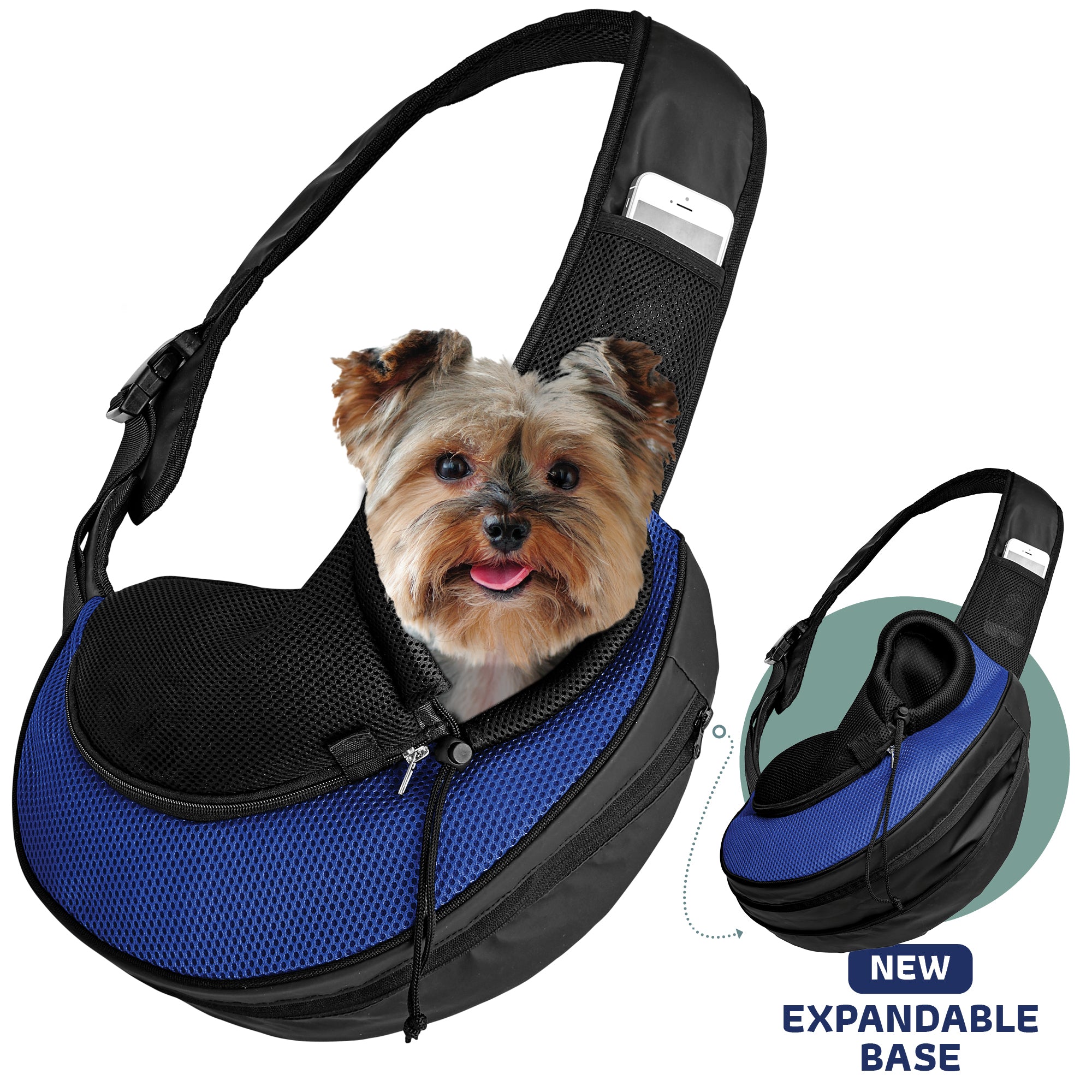 Expandable Sling Bag - Front Shoulder Pet Carrier for Small Dog, Cat and Puppy