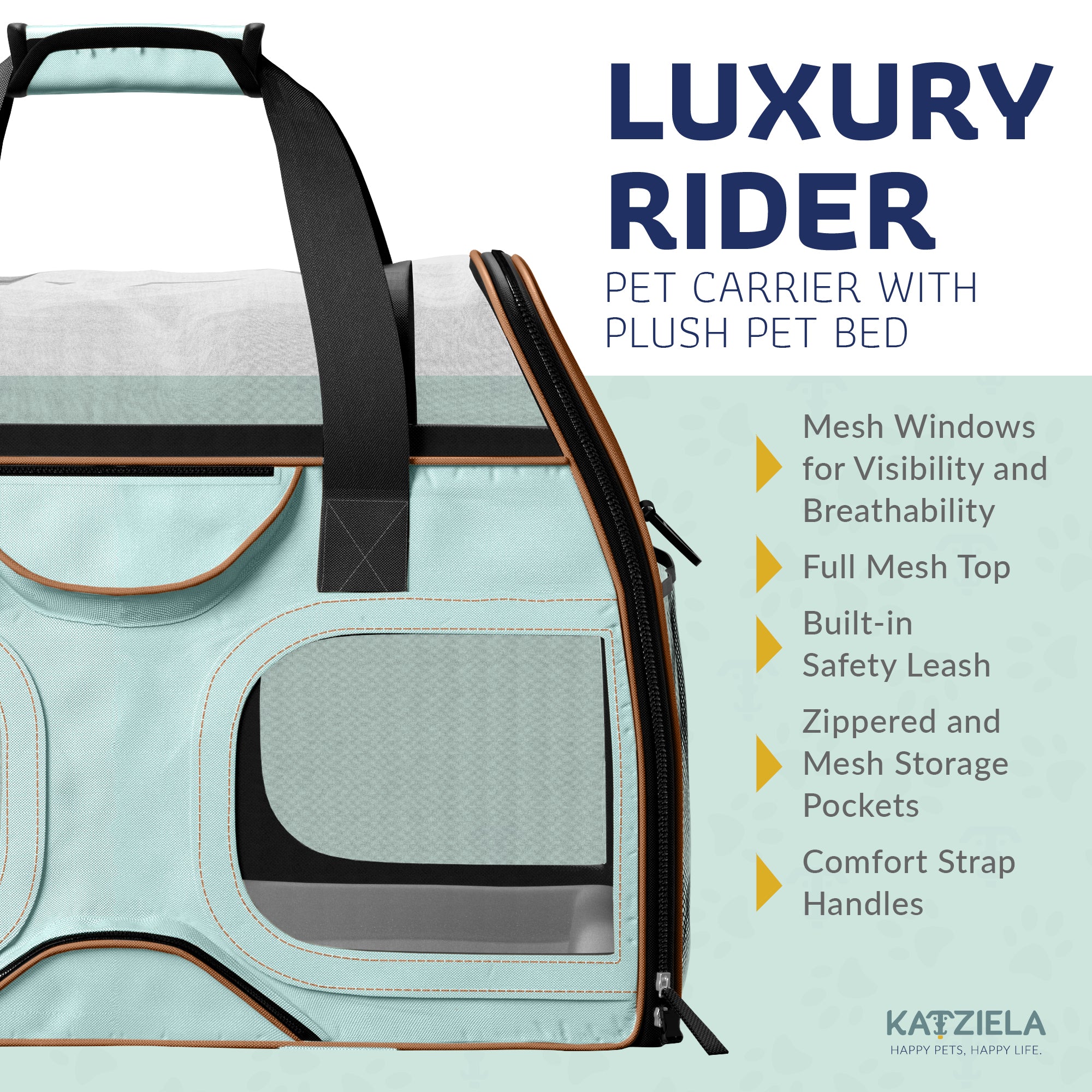 Luxury Rider™ Pet Carrier with Removable Wheels and Telescopic Handle