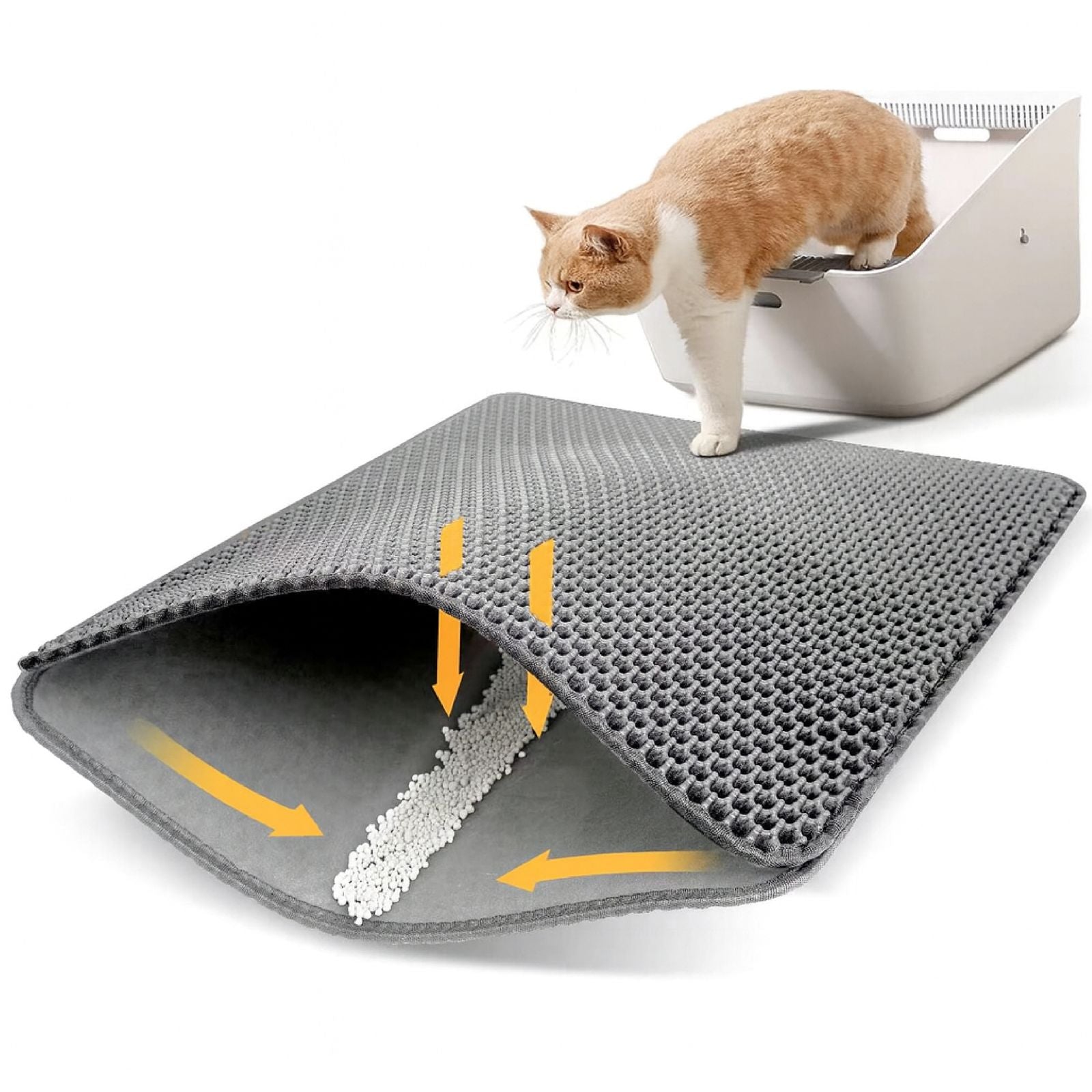 Katziela MeowLitter Cat Litter Mat, Grey