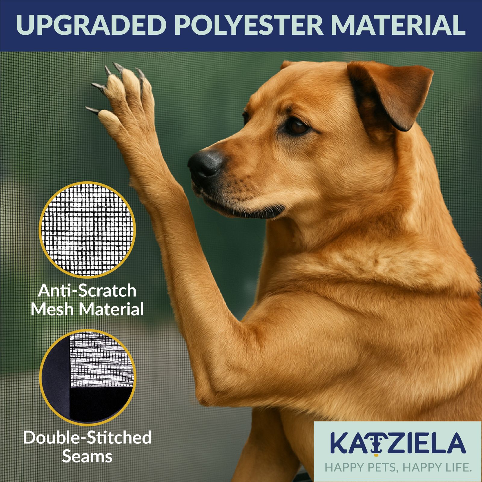 Katziela Magnetic Screen Door 38x83 – Pet & Kid-Friendly Mesh with Extra Bottom Magnets – Heavy-Duty, Hands-Free Closure, Keeps Bugs Out & Lets Fresh Air In
