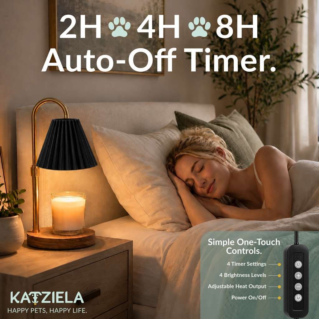 Candle warmer lamp with 2H/4H/8H auto-off timer, black #Color_Black