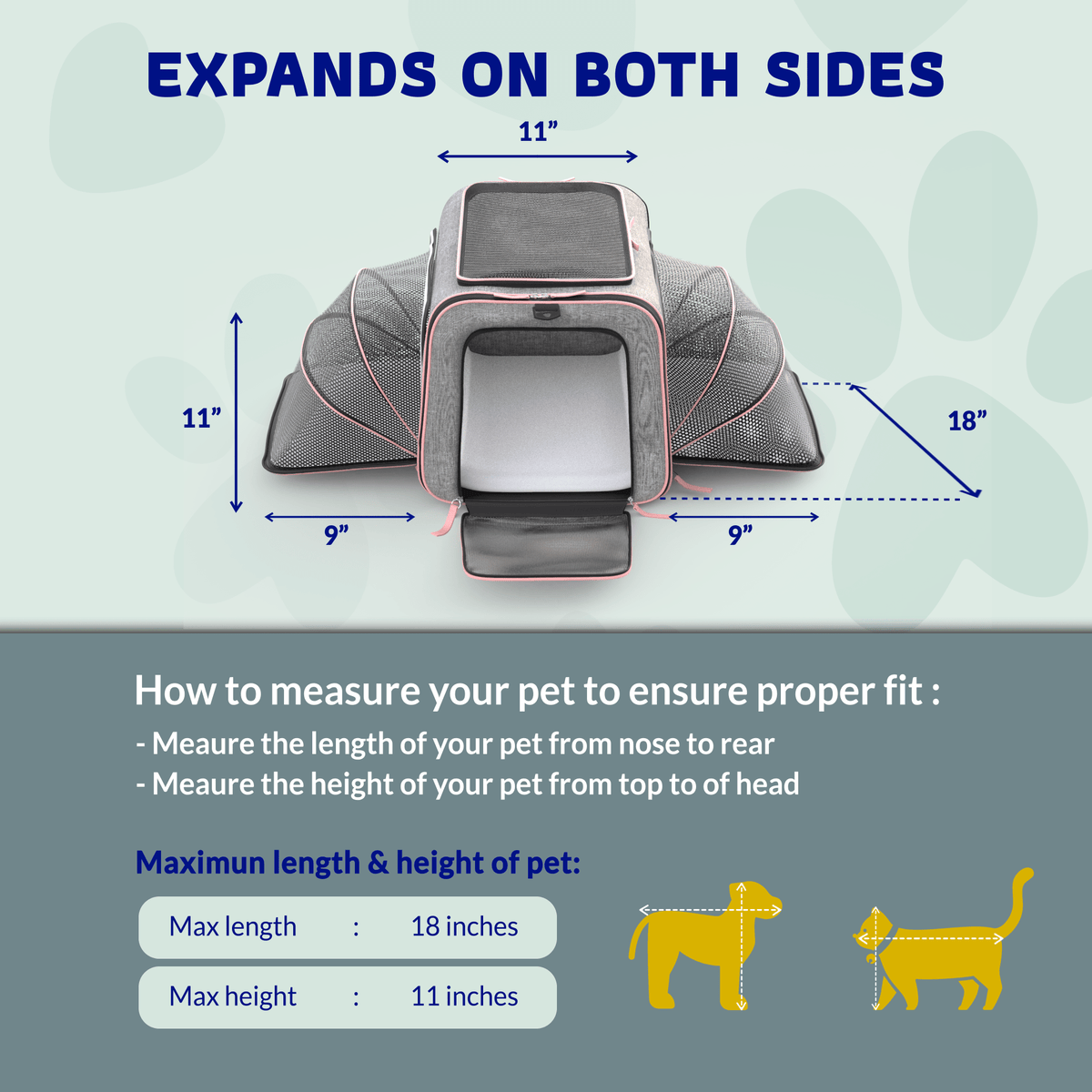 Rolling Rover Airline Compliant Expandable Wheeled Pet Carrier #Color_Gray Pink