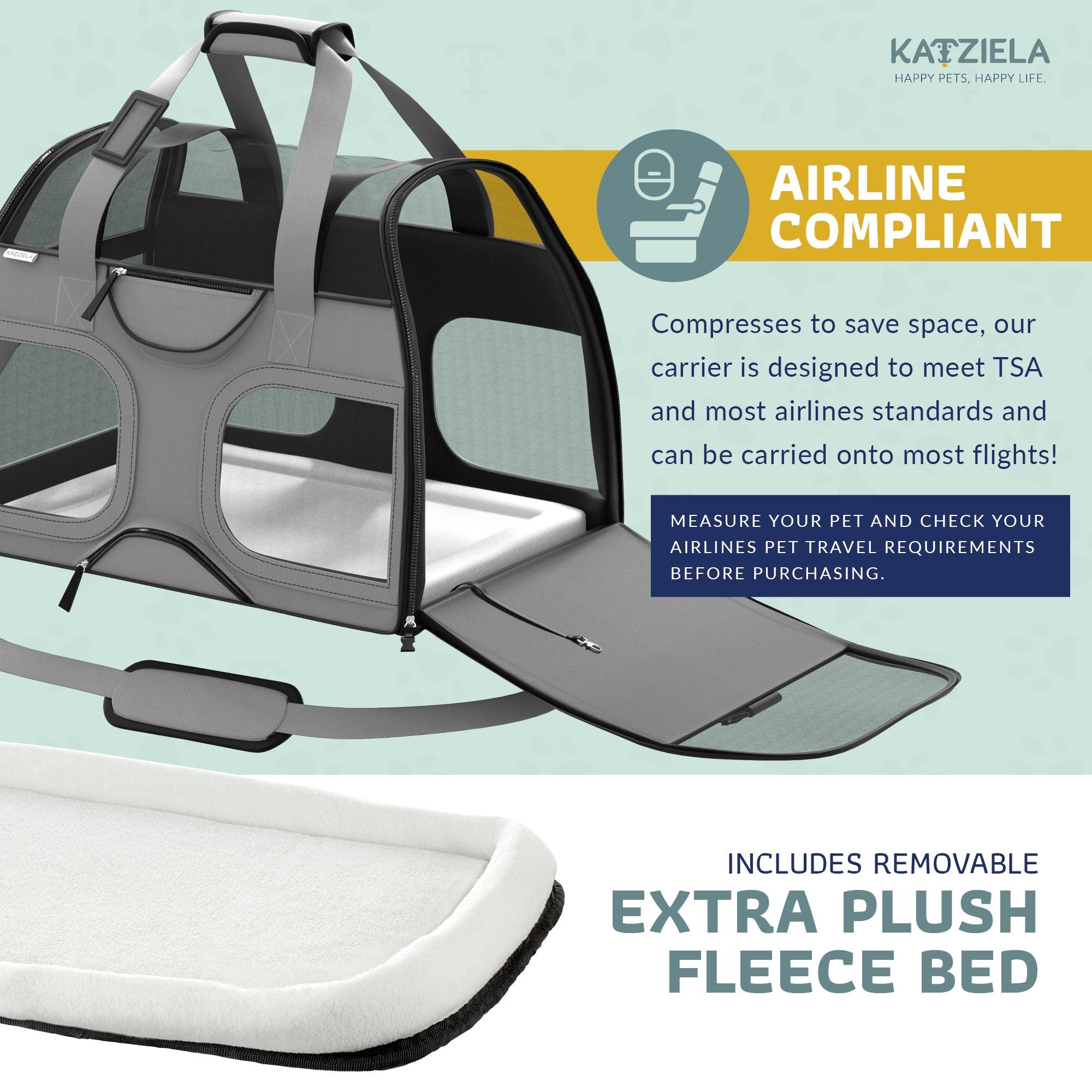 Luxury Rider™ Pet Carrier with Removable Wheels and Telescopic Handle - Katziela