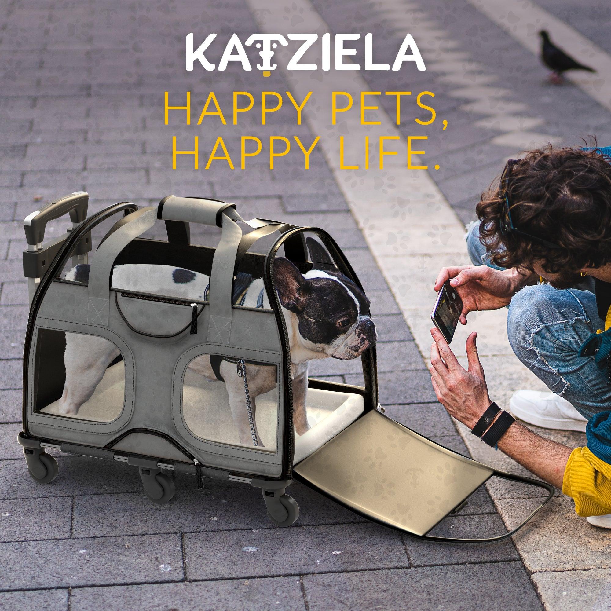 Luxury Rider™ Pet Carrier with Removable Wheels and Telescopic Handle - Katziela