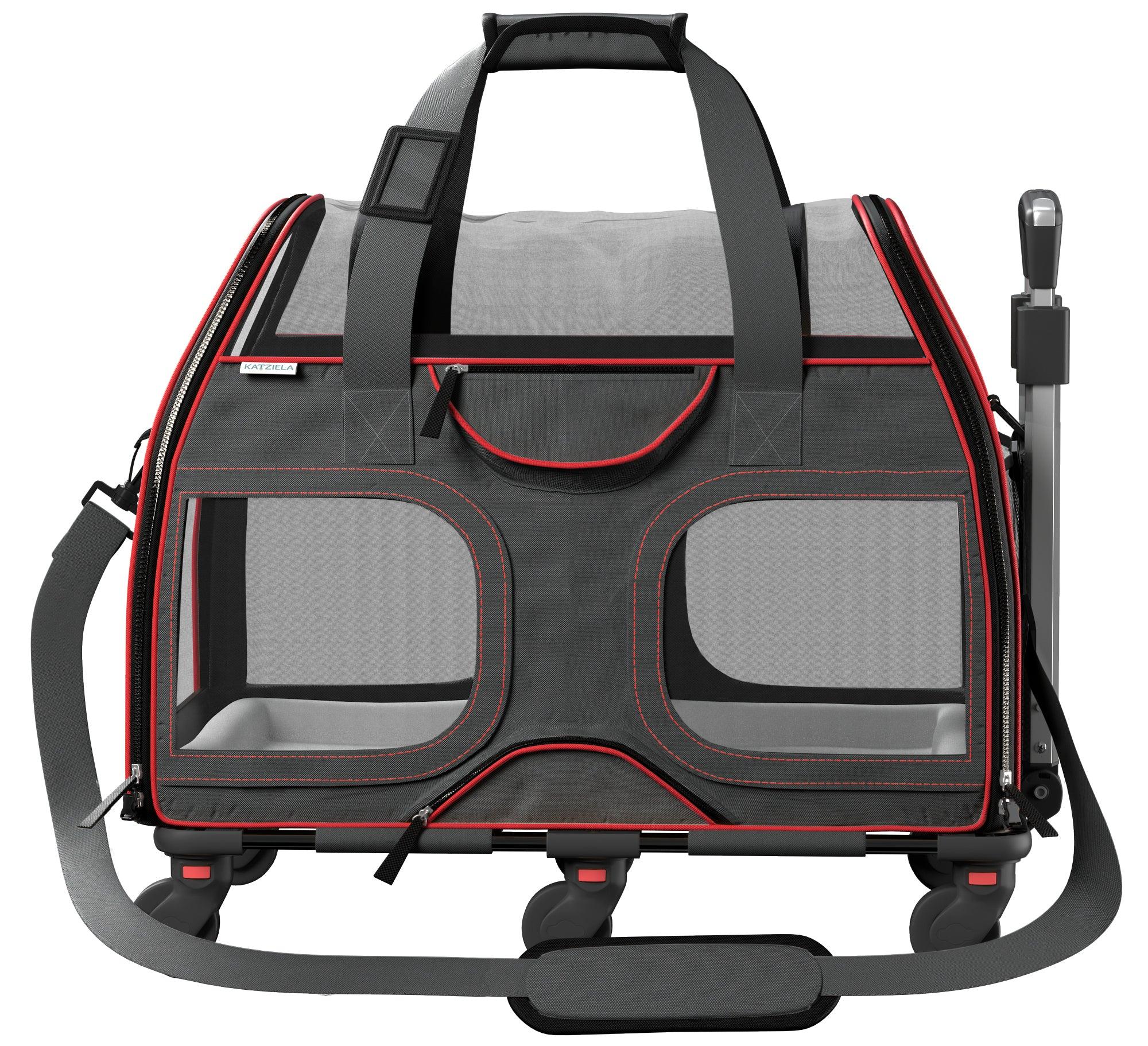 Luxury Rider™ Pet Carrier with Removable Wheels and Telescopic Handle - Katziela