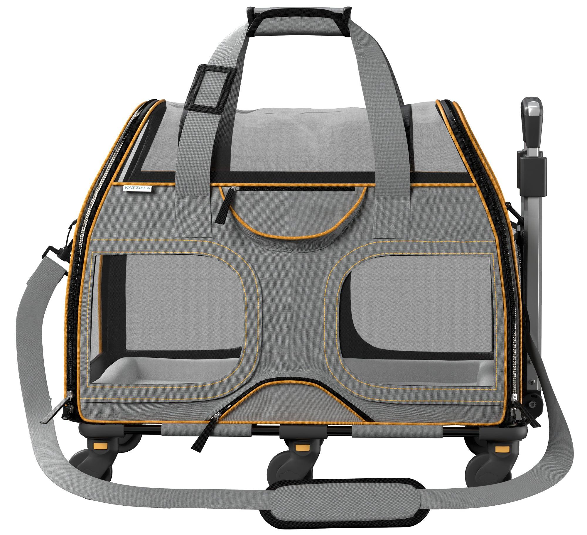 Luxury Rider™ Pet Carrier with Removable Wheels and Telescopic Handle - Katziela