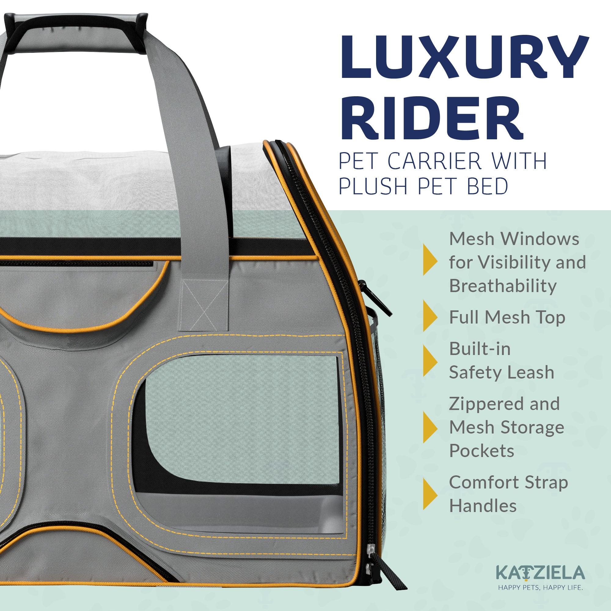 Luxury Rider™ Pet Carrier with Removable Wheels and Telescopic Handle - Katziela