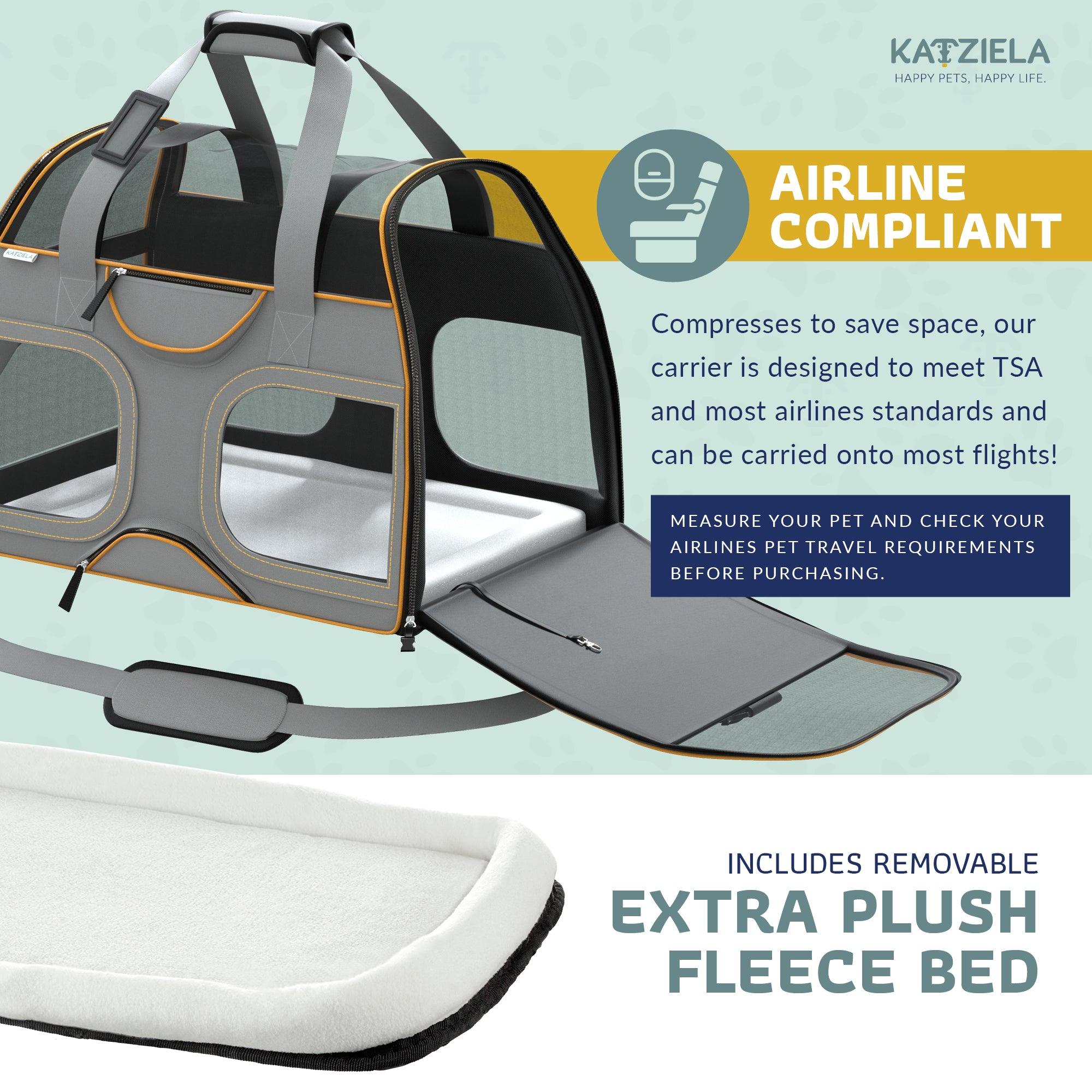 Luxury Rider™ Pet Carrier with Removable Wheels and Telescopic Handle - Katziela