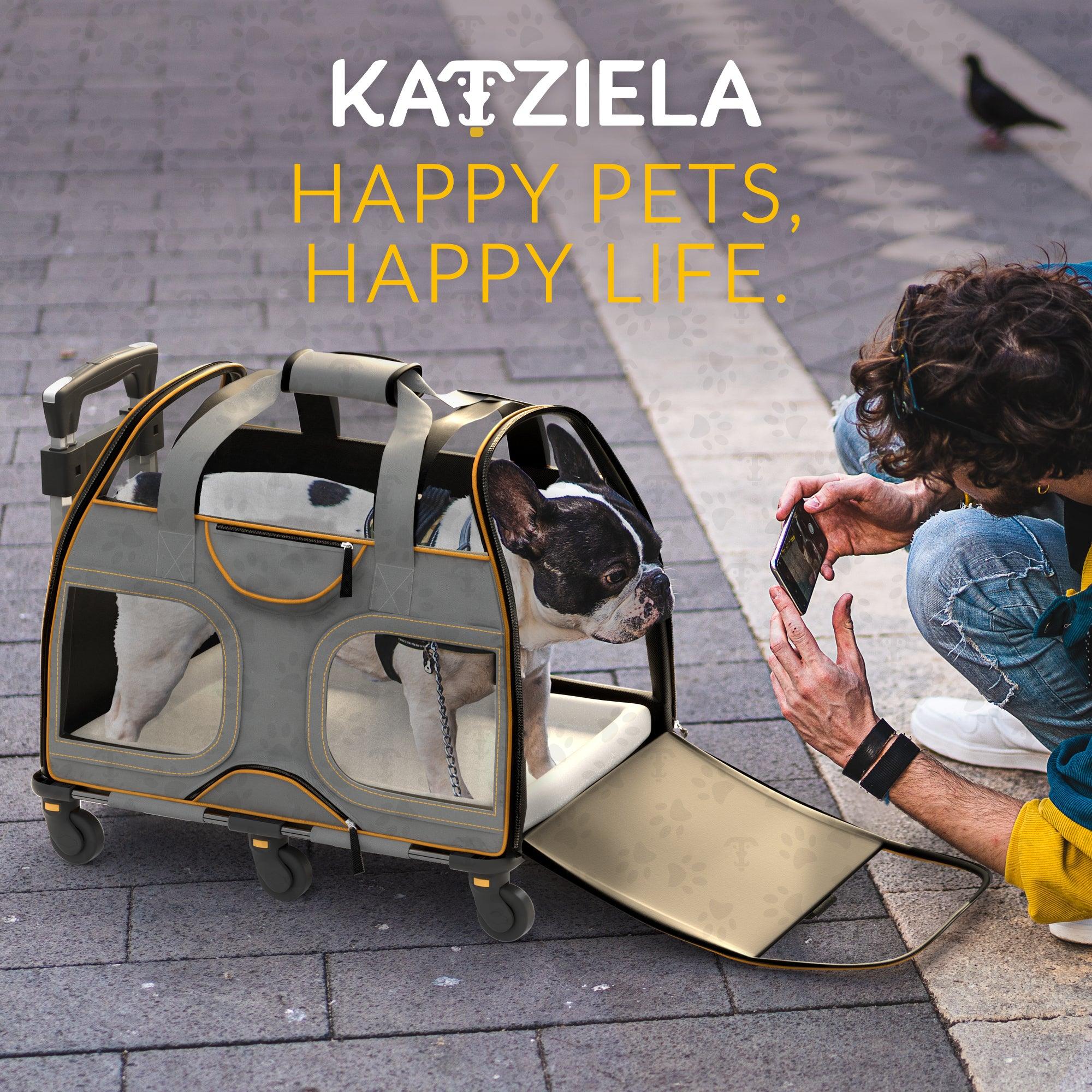 Luxury Rider™ Pet Carrier with Removable Wheels and Telescopic Handle - Katziela