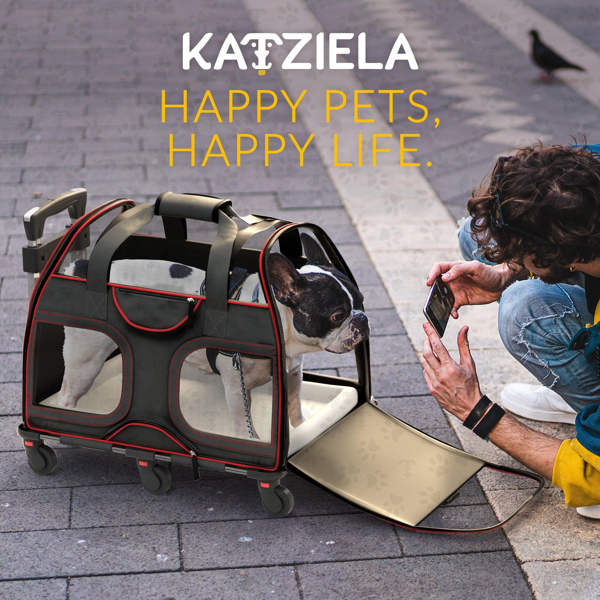 Luxury Rider™ Pet Carrier with Removable Wheels and Telescopic Handle - Katziela