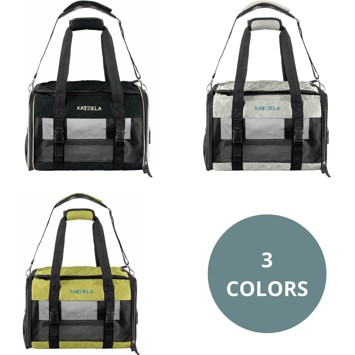 Quilted Companion™ Pet Carrier - Comfortable - Katziela #Color_Olive Green