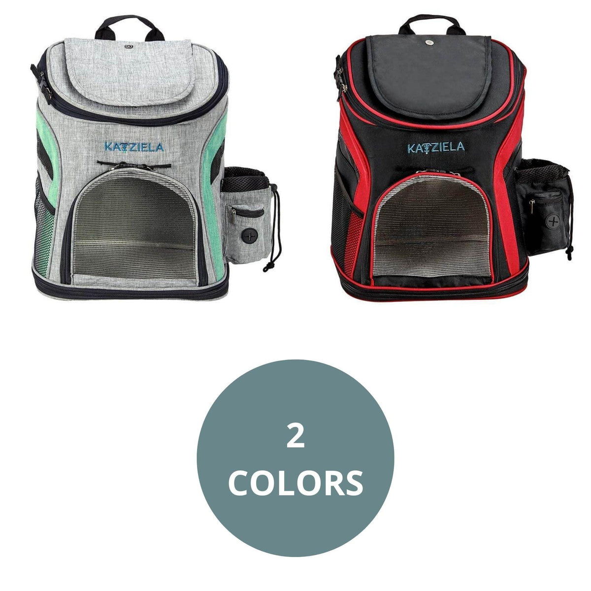 Voyager™ Pet Backpack Carrier for Dog, Cat and Puppy - Great For Hikers - Katziela #Color_Black and Red