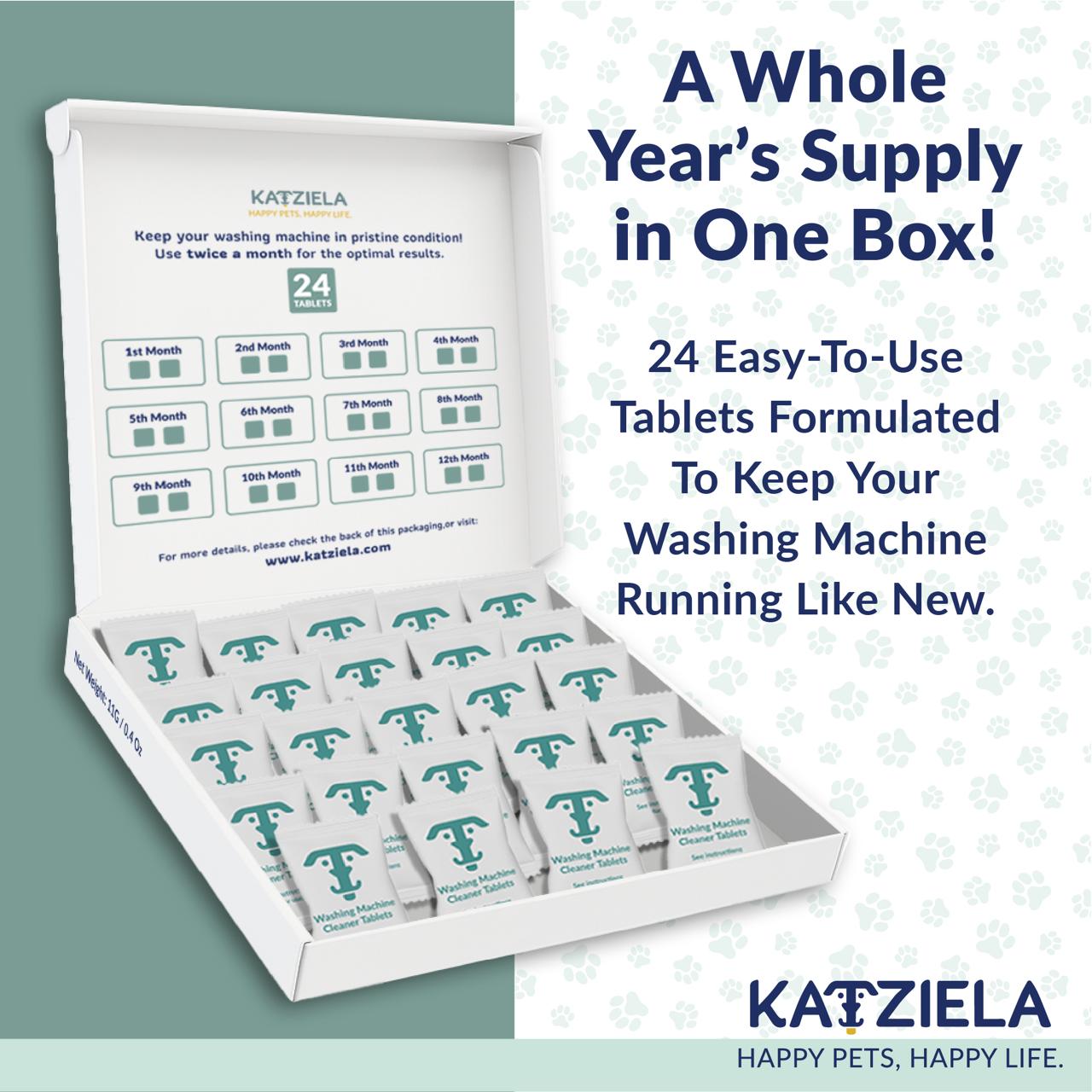 Katziela Washing Machine Cleaner Tablets  Formulated for  Pet Owners
