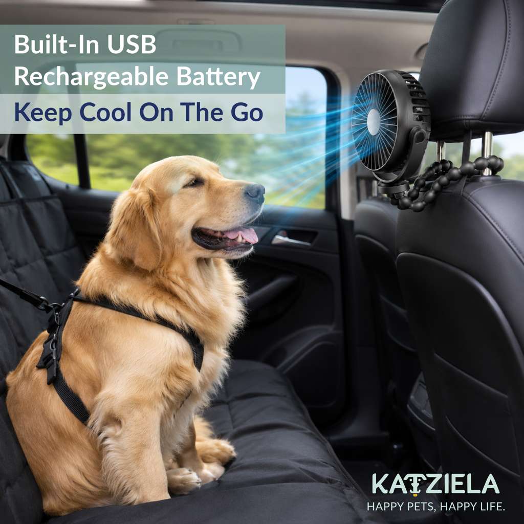 Katziela Pet Travel Tripod  Fan for Dogs & Cats