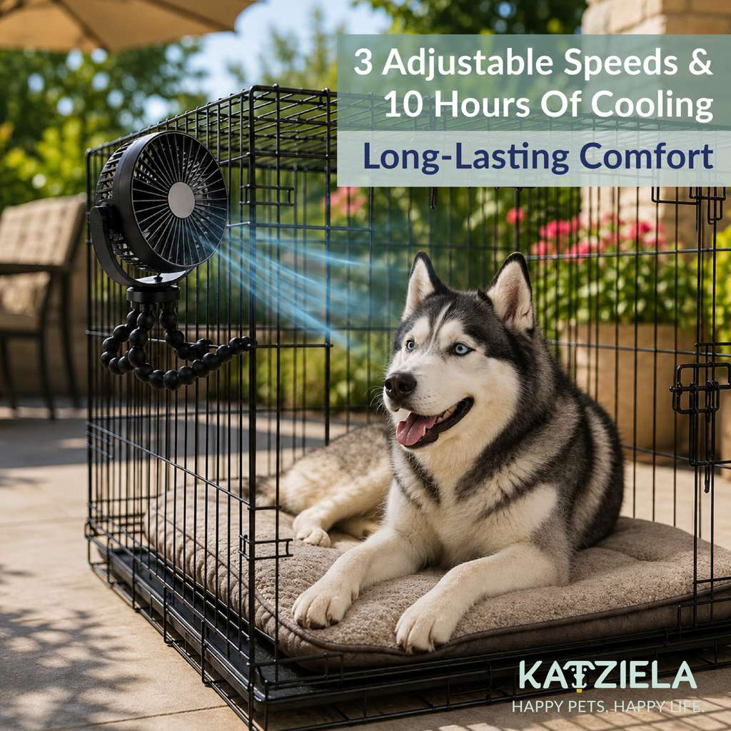 Katziela Pet Travel Tripod  Fan for Dogs & Cats