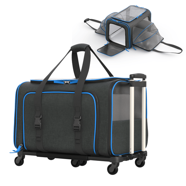 Expandable Pet Carrier | Airline-Compliant | Removable Wheels