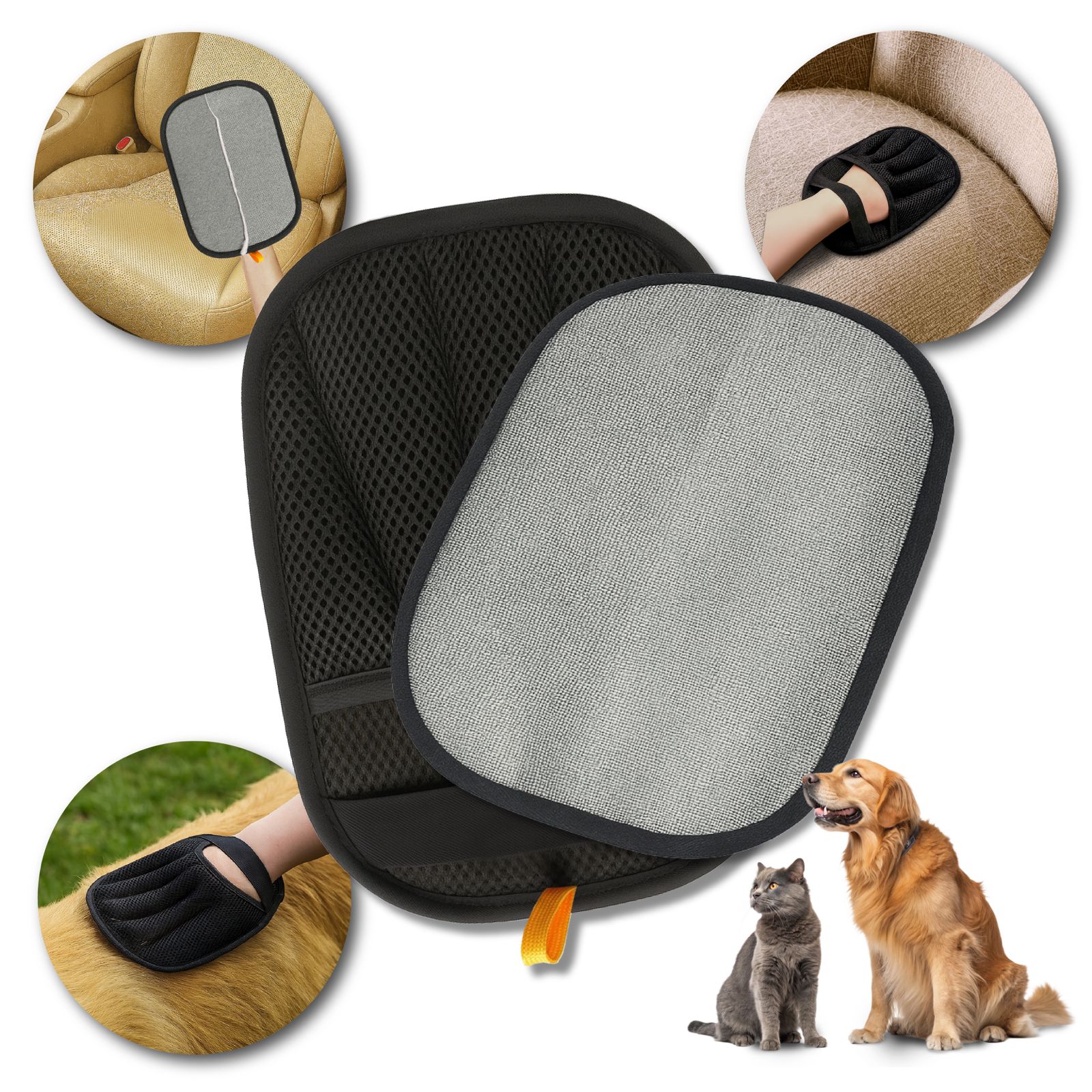 FurTidy Glove by Katziela – Pet Hair Remover Glove for Dogs & Cats, Reusable Electrostatic Grooming Mitt for Furniture, Clothing, Carpet & Car Seats – Washable & Eco-Friendly Deshedding Tool