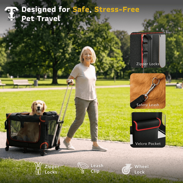 Katziela Mega Cruze Rolling Pet Carrier – Stress - Free Travel for Med