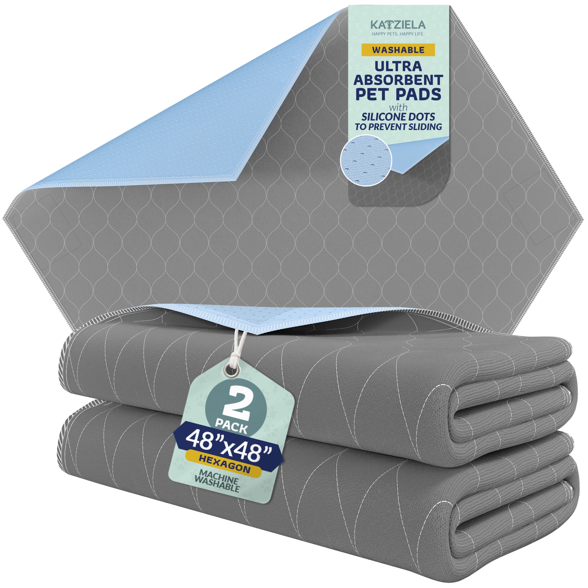 Katziela Washable Hexagon Dog Pee Pads