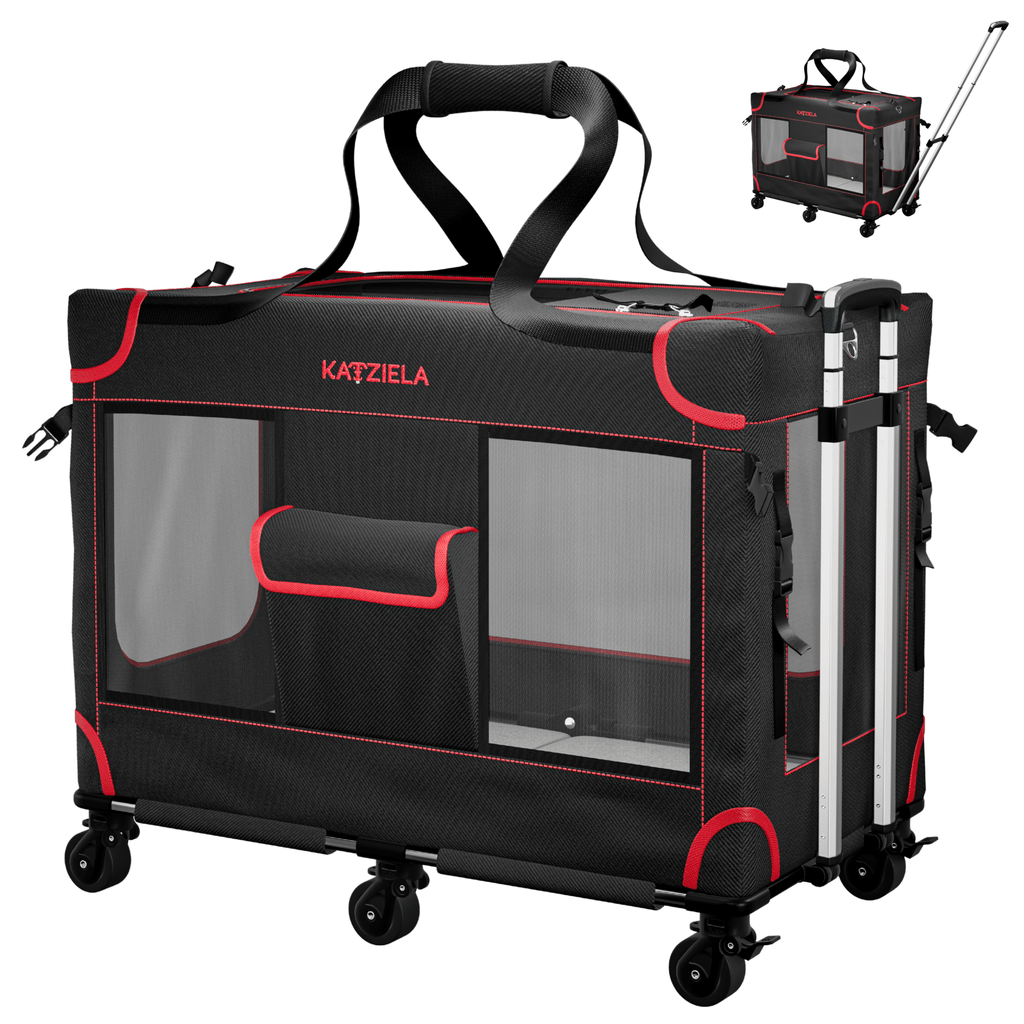 Katziela Mega Cruze Rolling Pet Carrier – Stress - Free Travel for Med