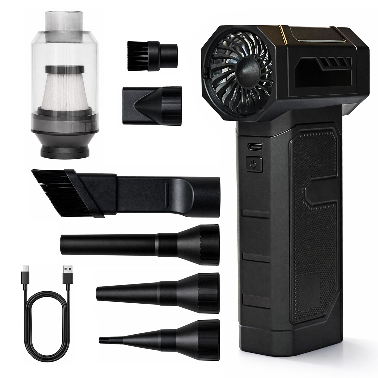 Katziela Pet Hair Blower & Vacuum – Powerful Dog & Cat Hair Remover for Couch, Carpet, Car Seats & Pet Beds 16,000Pa Suction, 90,000 RPM Cordless Pet Hair Cleaner with Attachments.