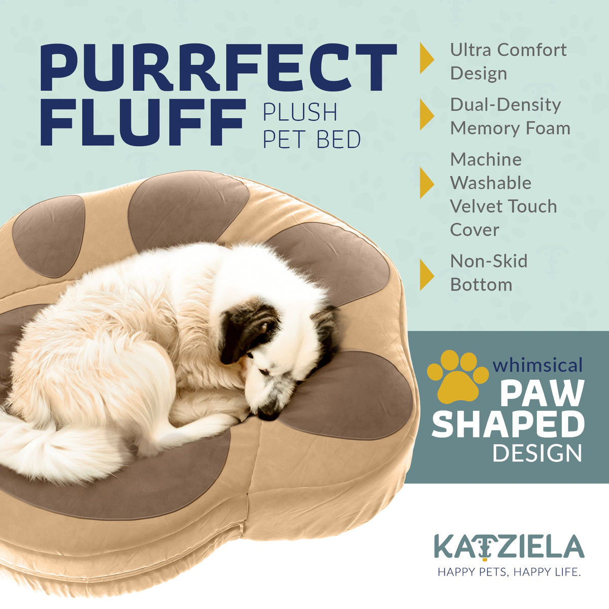 Paw Shaped Pet Bed #Color_Gray