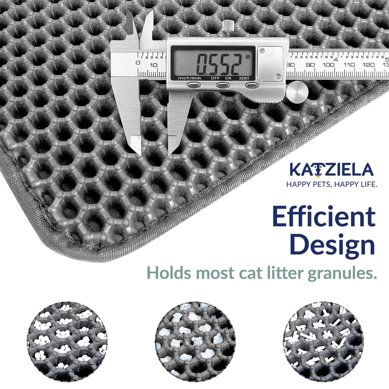 Katziela MeowLitter Cat Litter Mat, Grey