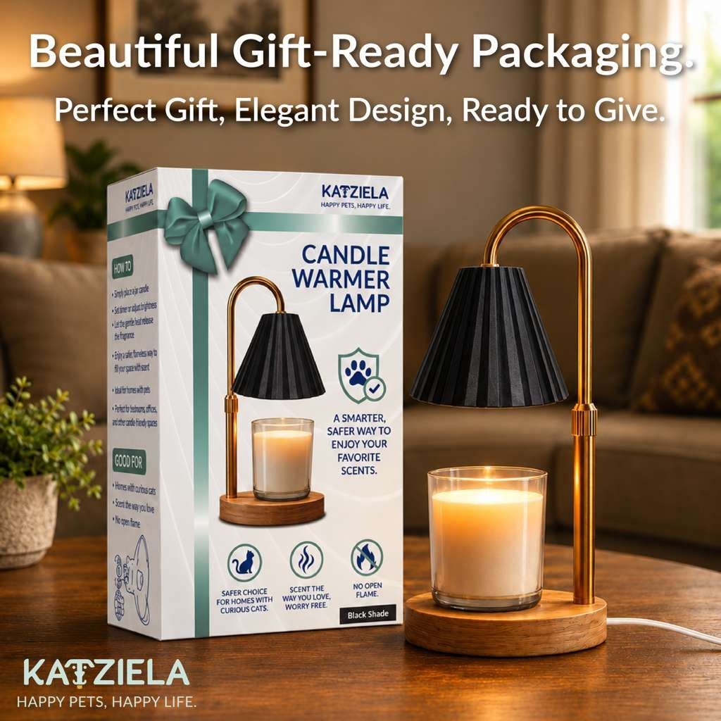 Candle warmer lamp gift-ready packaging, black #Color_Black
