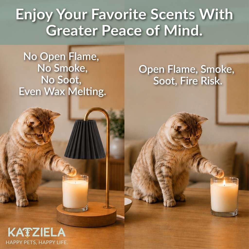 Candle warmer lamp, no open flame, safe around cats, black #Color_Black