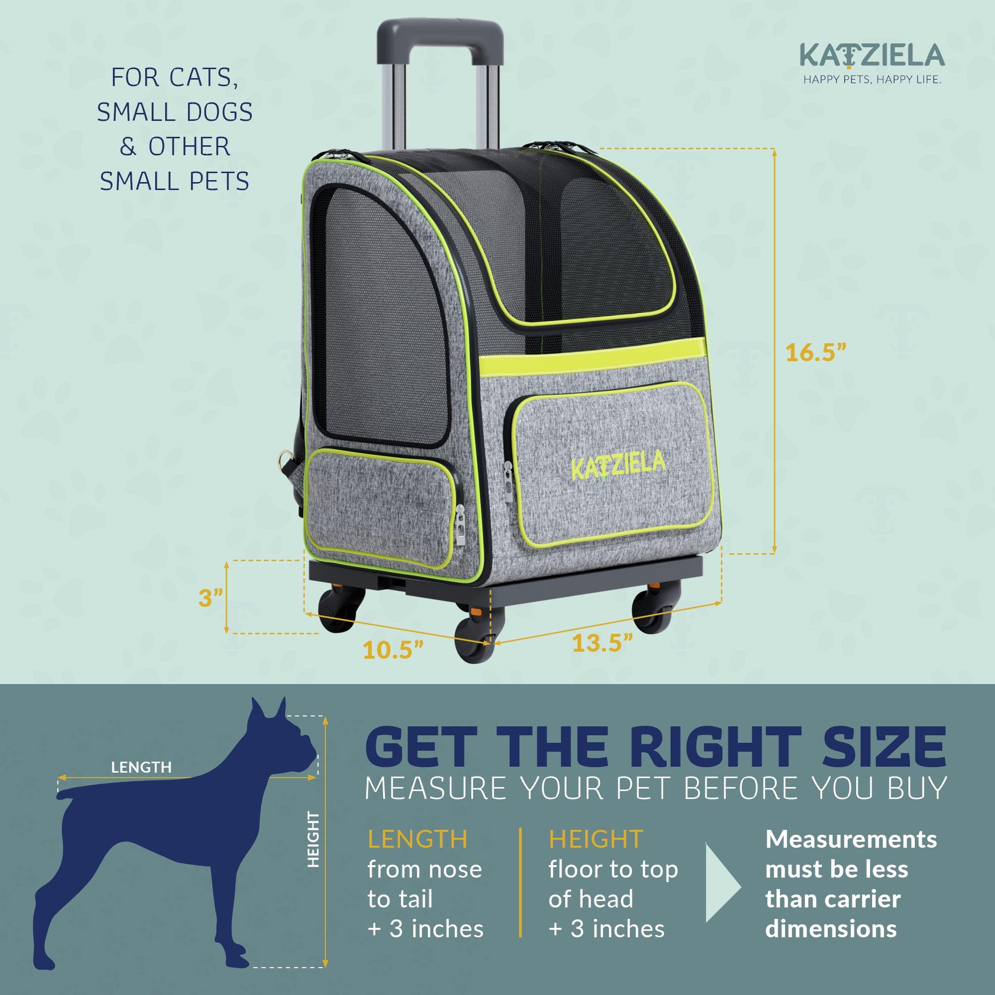 Breathable Pet Backpack With Detachable Wheels Large Capacity Travel Bag  For Dogs And Cats, High-quality & Affordable