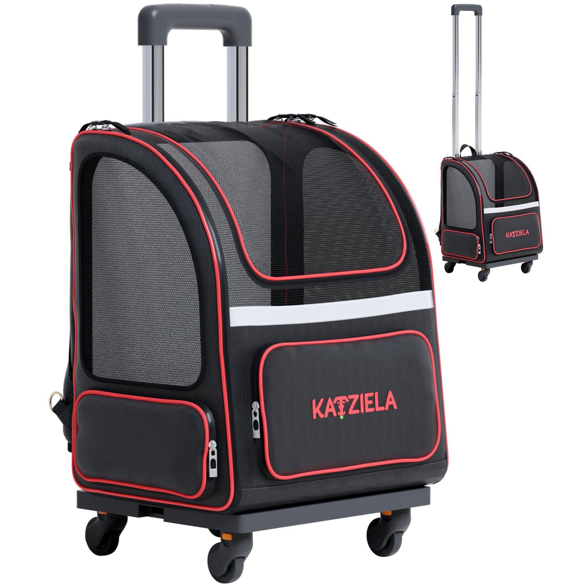Hybrid Adventurer™ Pet Backpack with Removable Wheels and Telescopic Handle - Katziela