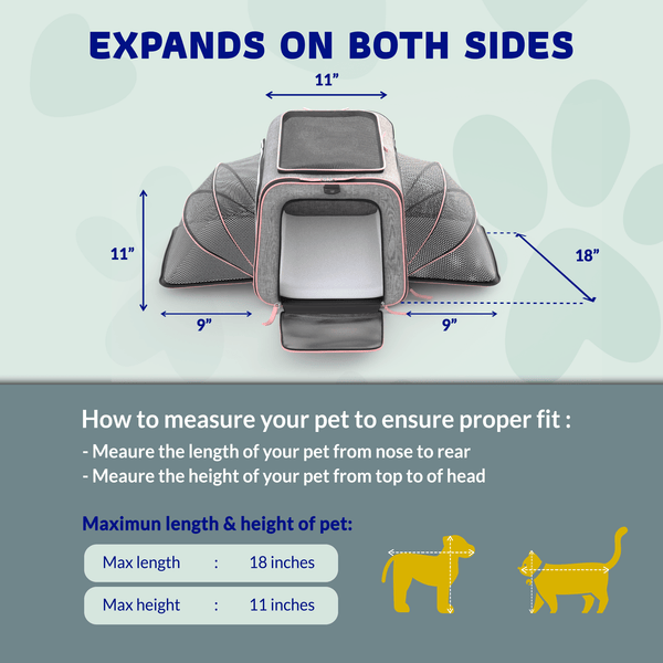 Expandable Pet Carrier | Airline-Compliant | Removable Wheels