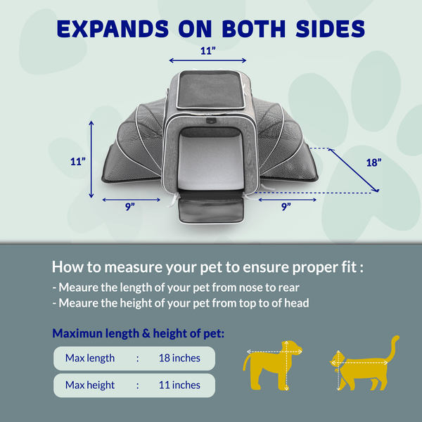 Expandable Pet Carrier | Airline-Compliant | Removable Wheels