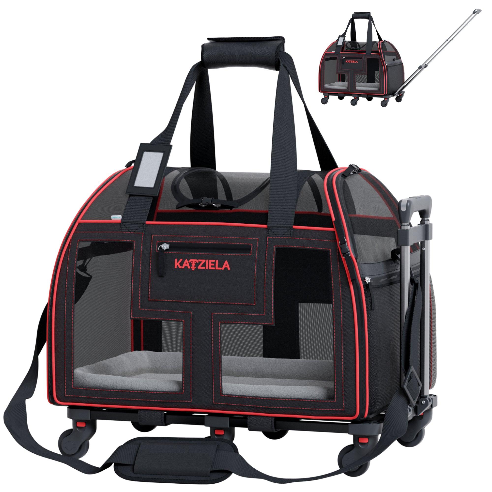 Luxury Lorry™ Pet Carrier with Removable Wheels and Telescopic Handle - Katziela