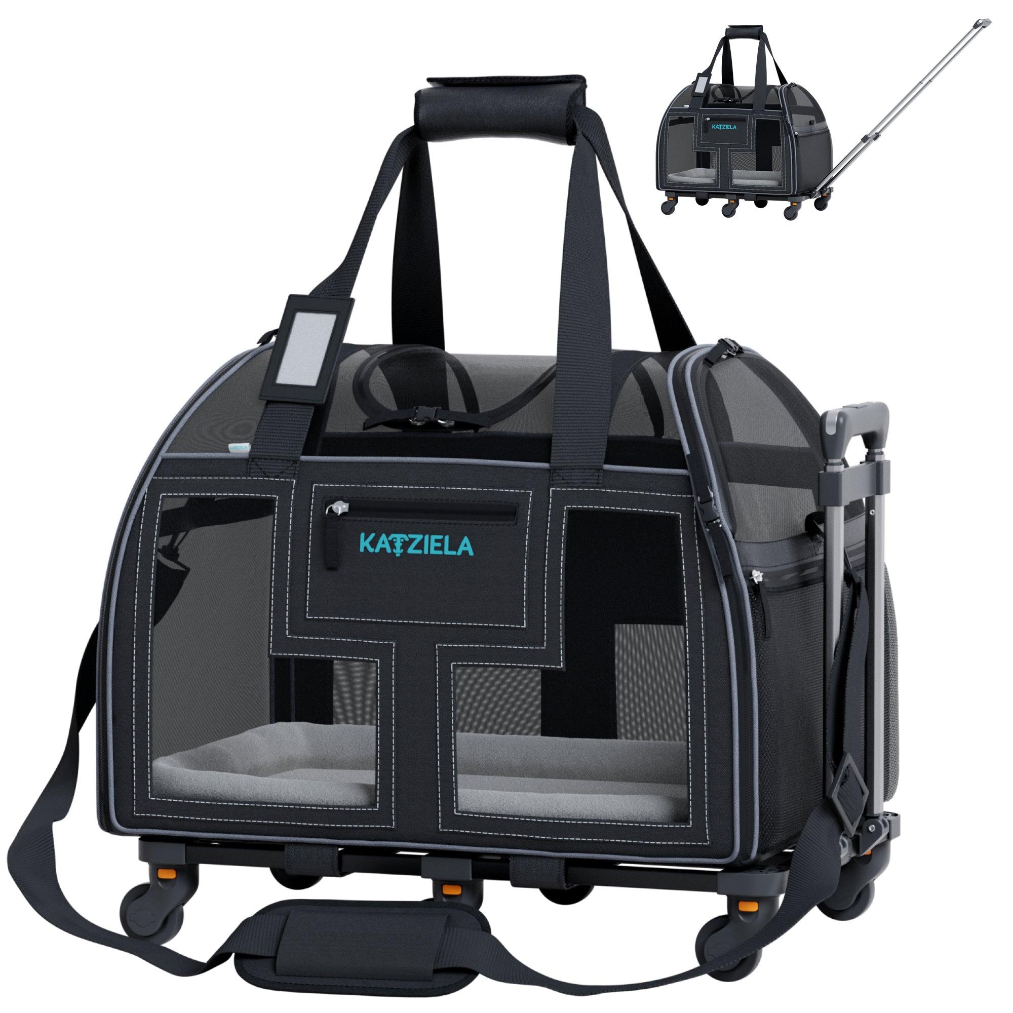 Luxury Lorry™ Pet Carrier with Removable Wheels and Telescopic Handle - Katziela