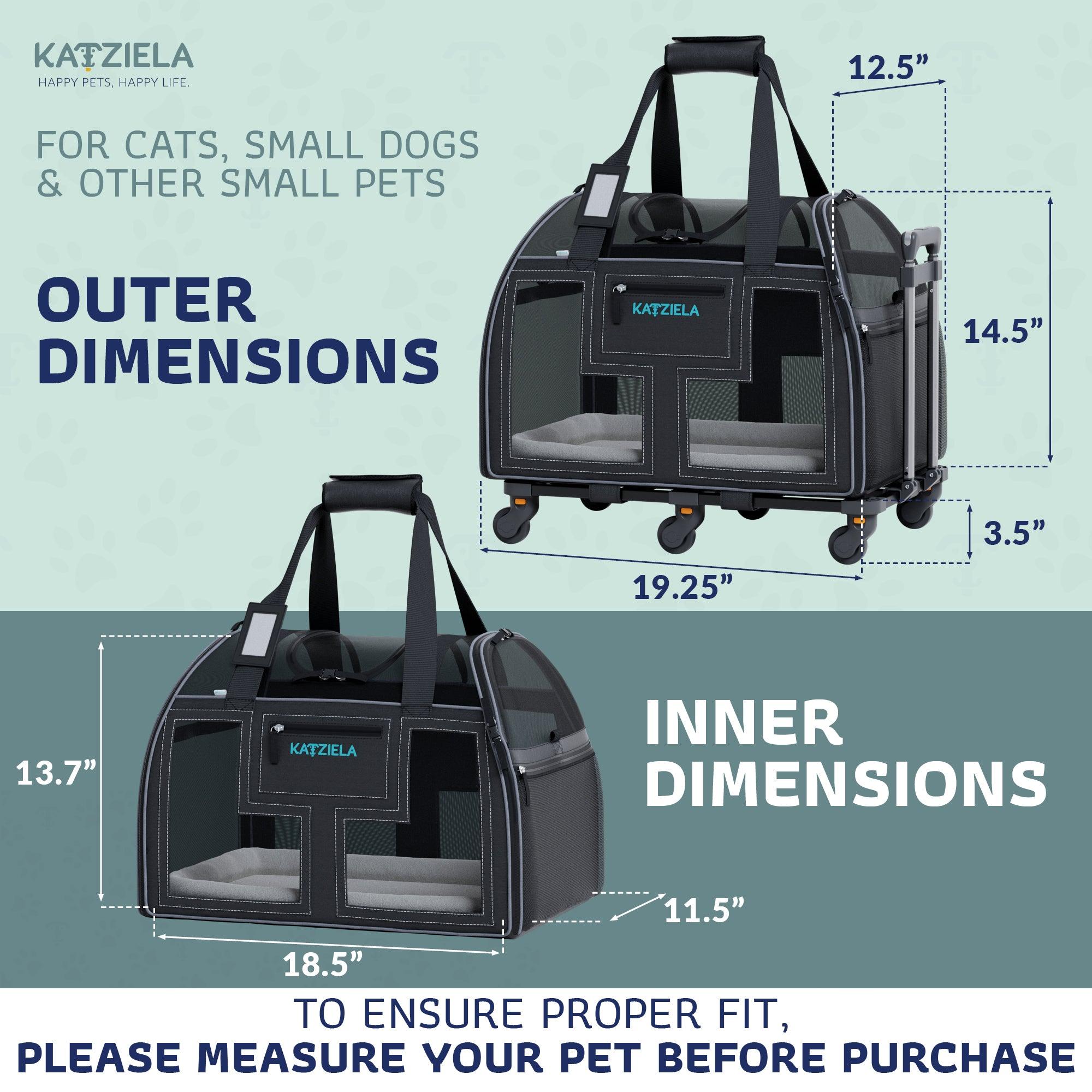 Luxury Lorry™ Pet Carrier with Removable Wheels and Telescopic Handle - Katziela