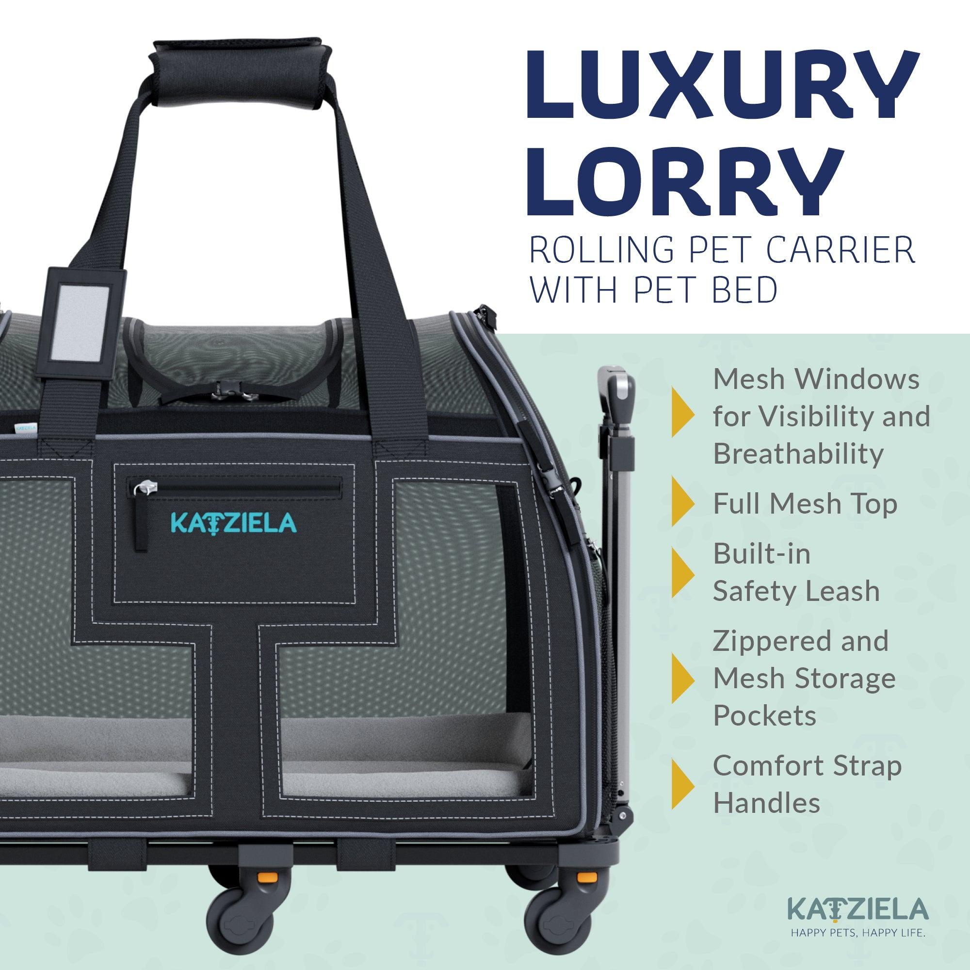 Luxury Lorry™ Pet Carrier with Removable Wheels and Telescopic Handle - Katziela