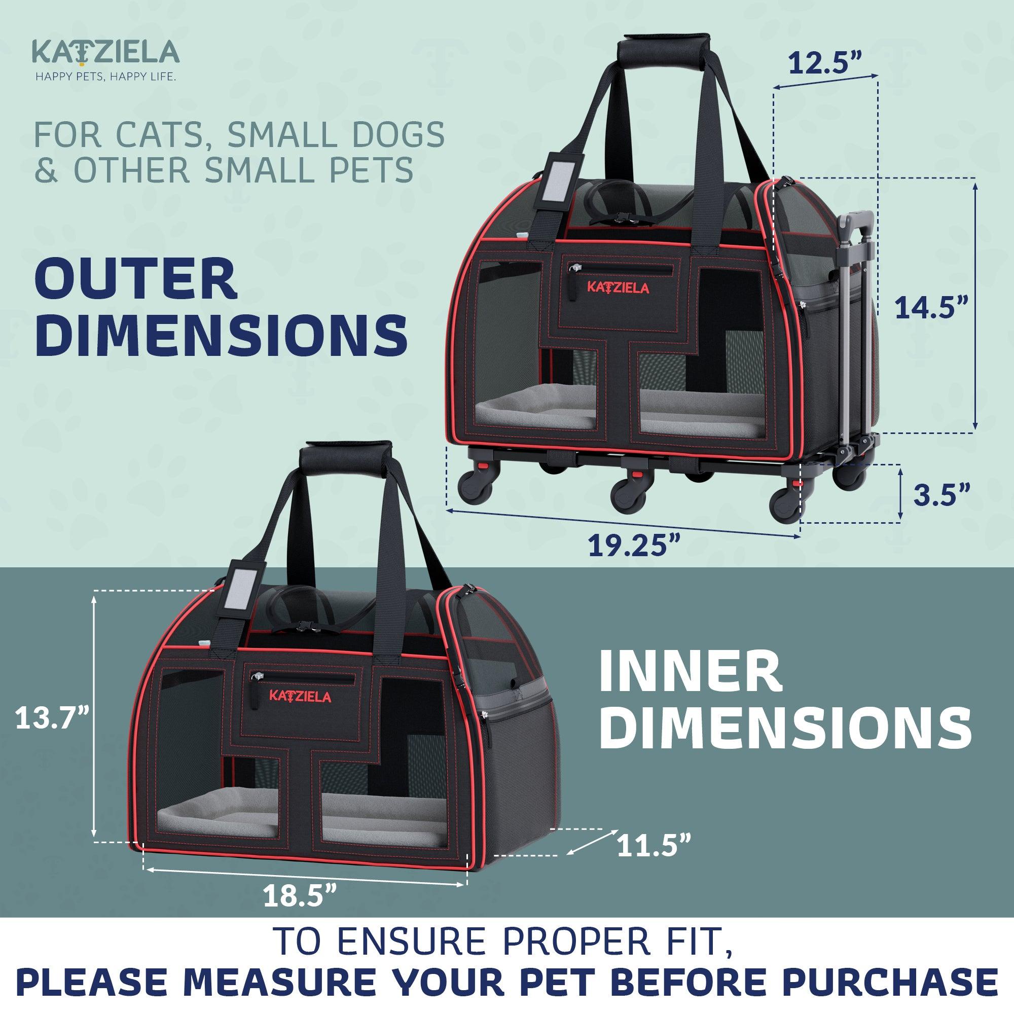 Luxury Lorry™ Pet Carrier with Removable Wheels and Telescopic Handle - Katziela