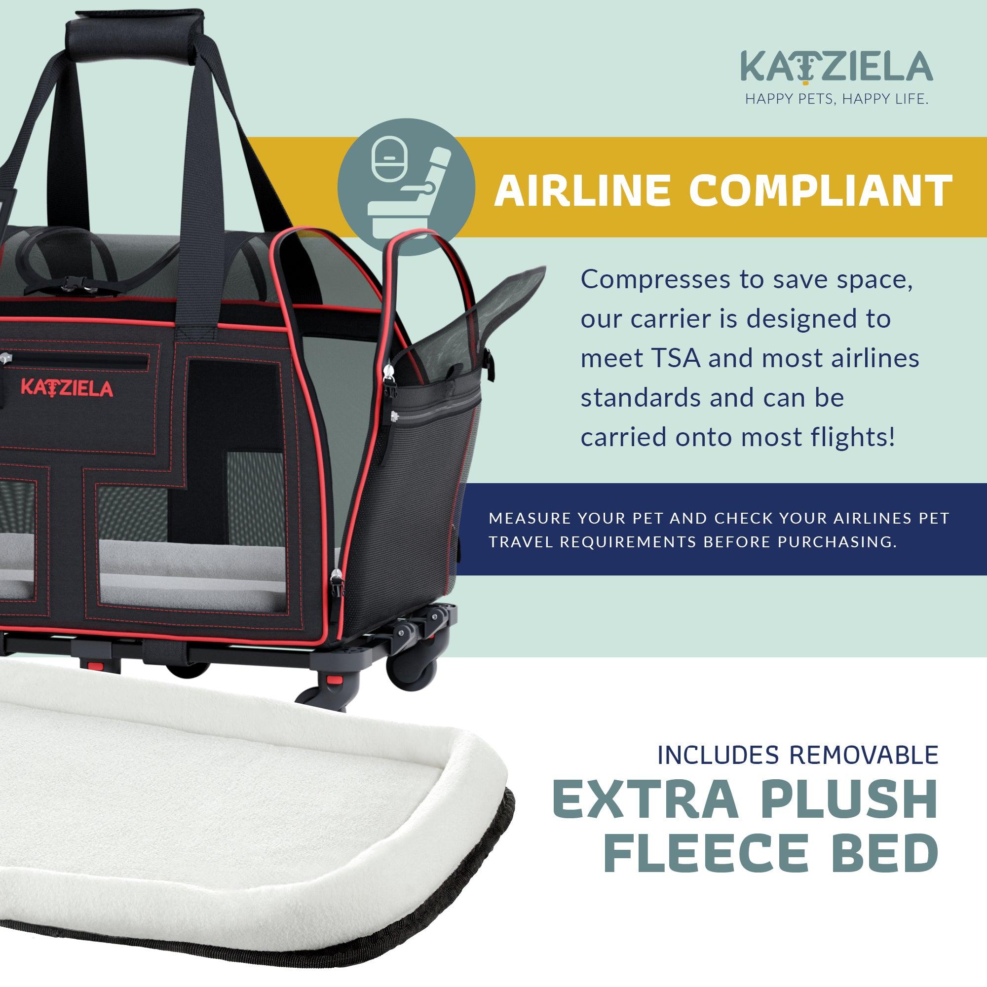 Katziela Rolling Pet Carrier Airline Approved – Pet Carrier with