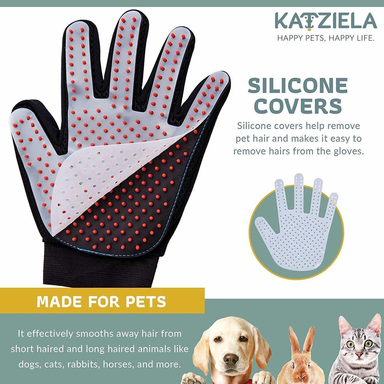 2 in 1 Pet Grooming Gloves for Dogs & Cats, Pet Fur Remover Glove