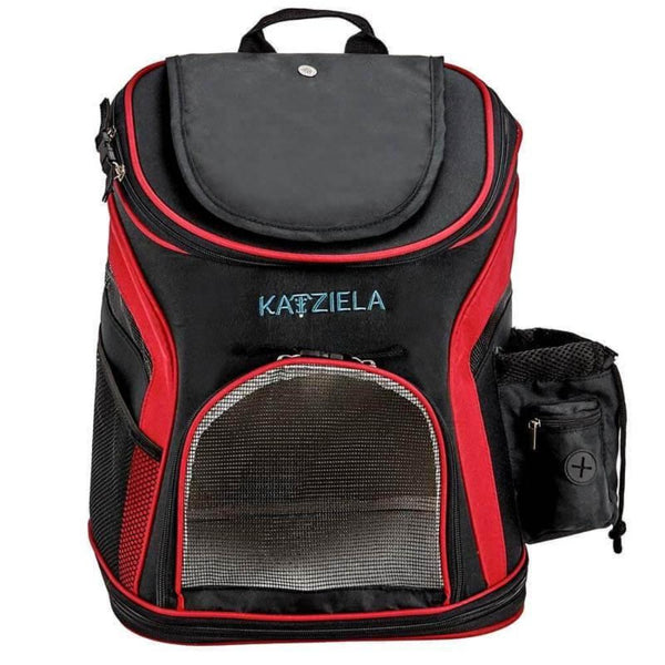 Black Cat & Red Rose Pet Carrier Backpack - Black/Red Premium Breathable Pet Carrier Backpack for Cats & Small  main image 3