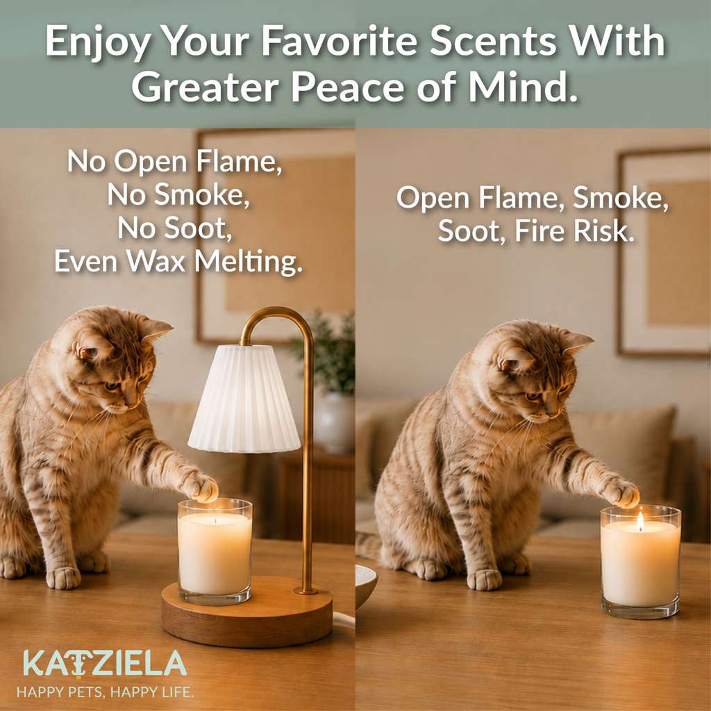 Katziela pet-friendly candle warmer lamp, white #Color_White